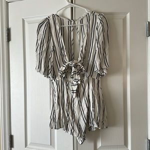 Black & White striped romper